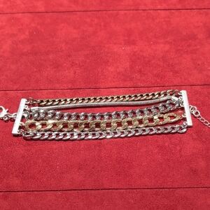Elegant Gold and Silver Chain Bracelet